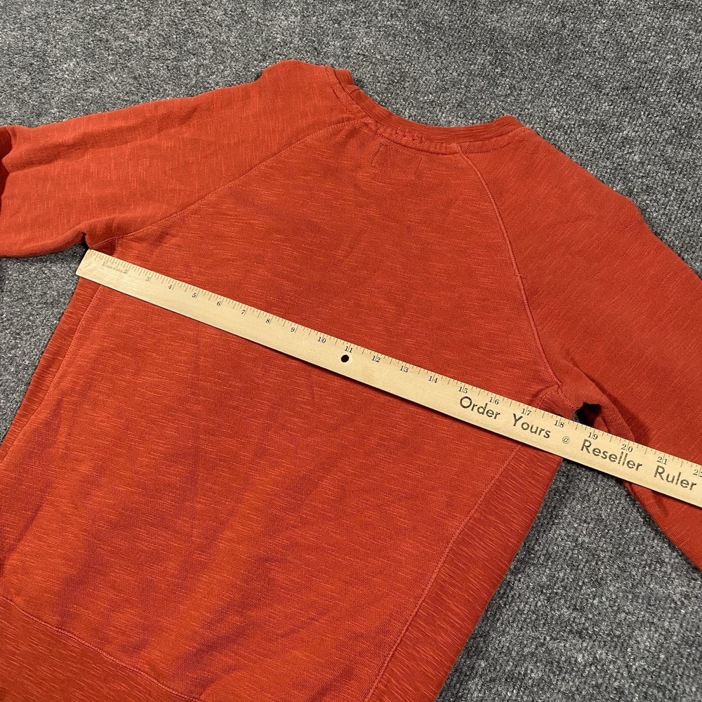 40WEFT Sweatshirt Shirt Top Large Red Cotton Distressed Pocket Mens S Elbow Pads - Picture 7 of 8